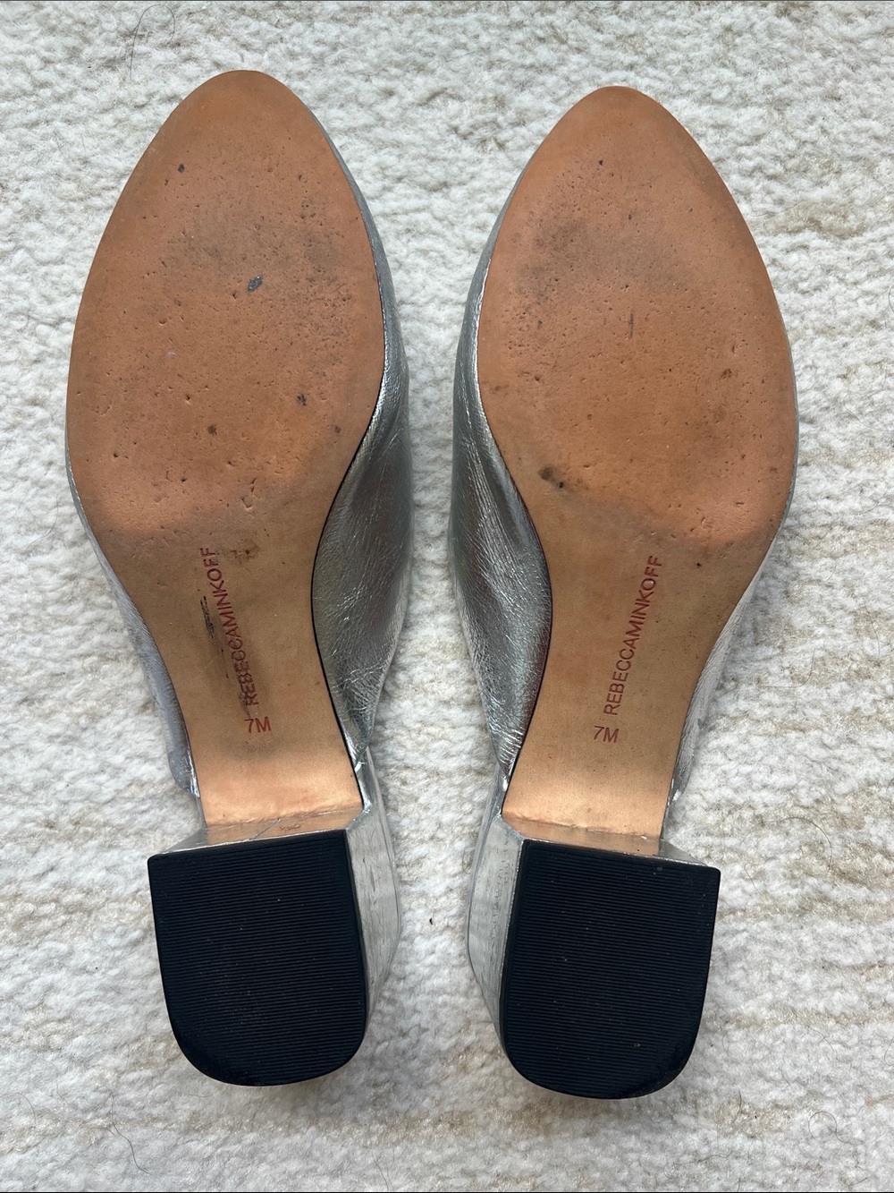 Rebecca Minkoff Metallic Silver Pointed-Toe Mule Flats - Picture 6 of 7